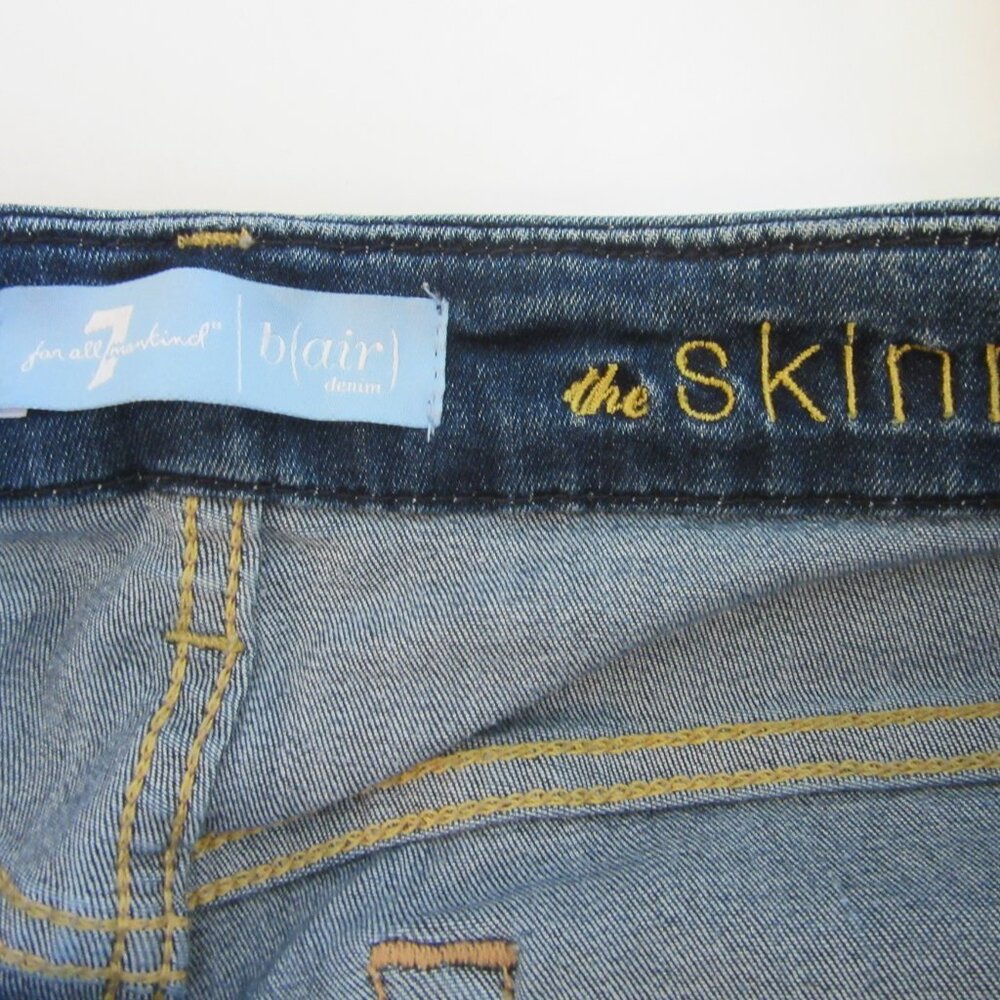 7 For All Mankind Blue Denim Blair Skinny Jeans Size 29 - Picture 4 of 5